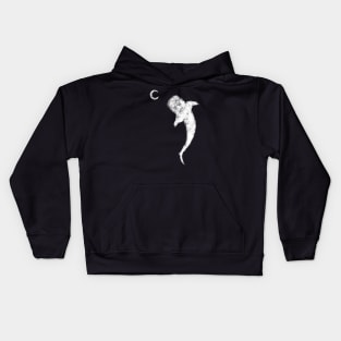 Cloudy Wahlshark and the moon Kids Hoodie